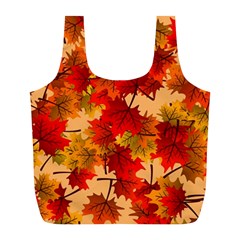 Wallpaper Background Autumn Fall Full Print Recycle Bag (l) by Vaneshart