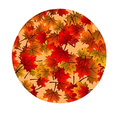 Wallpaper Background Autumn Fall Mini Round Pill Box by Vaneshart