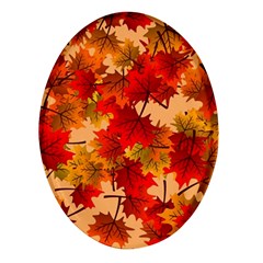 Wallpaper Background Autumn Fall Oval Glass Fridge Magnet (4 Pack)