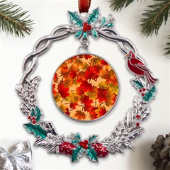 Wallpaper Background Autumn Fall Metal X mas Wreath Holly Leaf Ornament