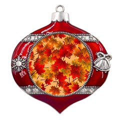 Wallpaper Background Autumn Fall Metal Snowflake And Bell Red Ornament by Vaneshart