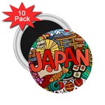 Earthquake And Tsunami Drawing Japan Illustration 2.25  Magnets (10 pack)  Front