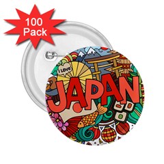 Earthquake And Tsunami Drawing Japan Illustration 2 25  Buttons (100 Pack)  by Vaneshart