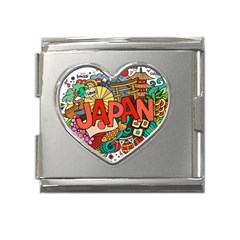 Earthquake And Tsunami Drawing Japan Illustration Mega Link Heart Italian Charm (18mm) by Vaneshart