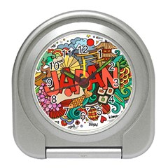 Earthquake And Tsunami Drawing Japan Illustration Travel Alarm Clock