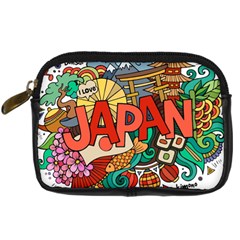 Earthquake And Tsunami Drawing Japan Illustration Digital Camera Leather Case by Vaneshart