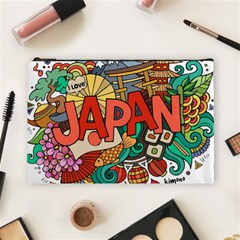 Earthquake And Tsunami Drawing Japan Illustration Cosmetic Bag (large) by Vaneshart