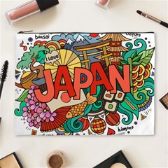 Earthquake And Tsunami Drawing Japan Illustration Cosmetic Bag (xl) by Vaneshart