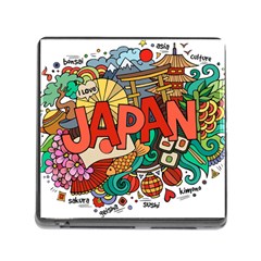 Earthquake And Tsunami Drawing Japan Illustration Memory Card Reader (square 5 Slot) by Vaneshart