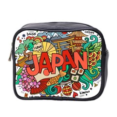 Earthquake And Tsunami Drawing Japan Illustration Mini Toiletries Bag (two Sides) by Vaneshart