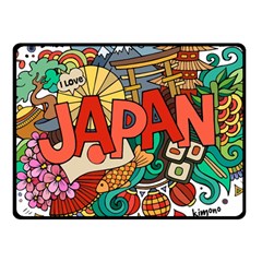 Earthquake And Tsunami Drawing Japan Illustration Fleece Blanket (small) by Vaneshart