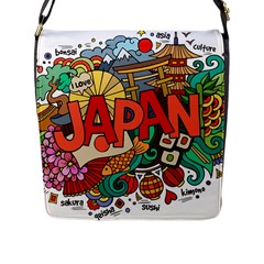 Earthquake And Tsunami Drawing Japan Illustration Flap Closure Messenger Bag (l) by Vaneshart