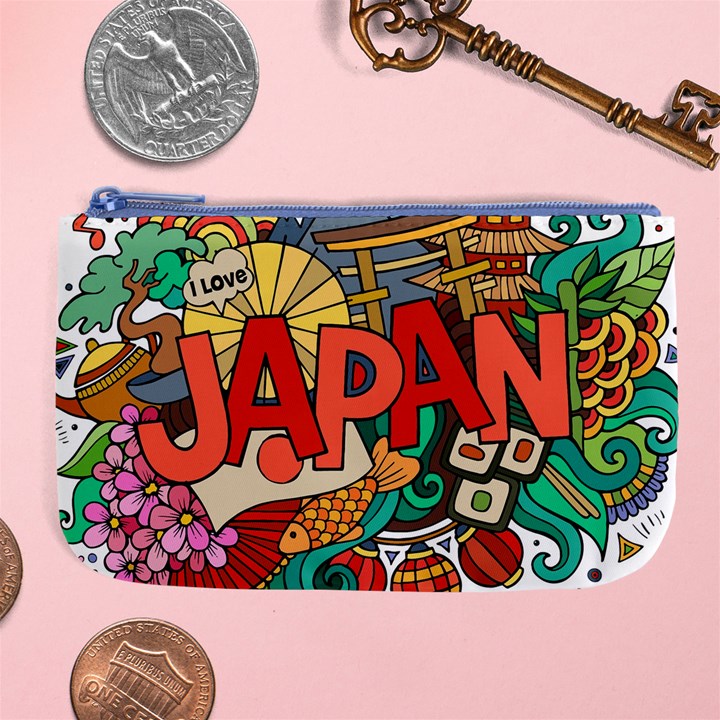 Earthquake And Tsunami Drawing Japan Illustration Large Coin Purse