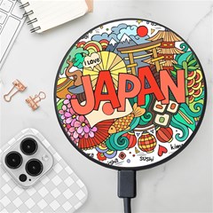 Earthquake And Tsunami Drawing Japan Illustration Wireless Fast Charger(Black)