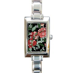 Beautiful Floral Vector Seamless Pattern Rectangle Italian Charm Watch