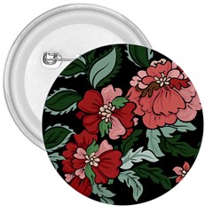 Beautiful Floral Vector Seamless Pattern 3  Buttons