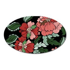 Beautiful Floral Vector Seamless Pattern Oval Magnet