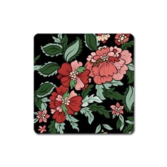 Beautiful Floral Vector Seamless Pattern Square Magnet