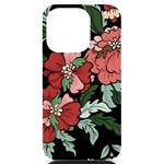 Beautiful Floral Vector Seamless Pattern iPhone 14 Pro Black UV Print Case Front