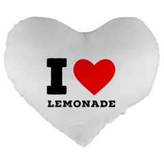 I Love Lemonade Large 19  Premium Flano Heart Shape Cushions by ilovewhateva