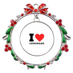 I Love Lemonade Metal X mas Wreath Ribbon Ornament by ilovewhateva