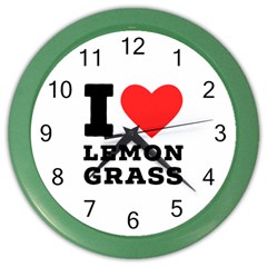 I Love Lemon Grass Color Wall Clock by ilovewhateva