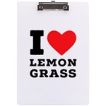 I love lemon grass A4 Acrylic Clipboard Front