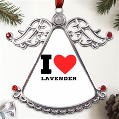 I Love Lavender Metal Angel With Crystal Ornament