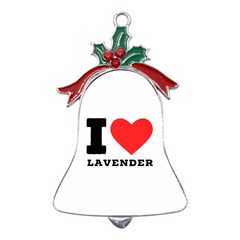 I Love Lavender Metal Holly Leaf Bell Ornament by ilovewhateva