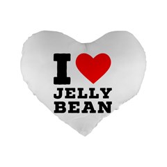 I Love Jelly Bean Standard 16  Premium Heart Shape Cushions by ilovewhateva