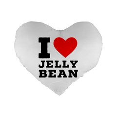 I Love Jelly Bean Standard 16  Premium Flano Heart Shape Cushions by ilovewhateva