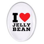 I love jelly bean Oval Glass Fridge Magnet (4 pack) Front