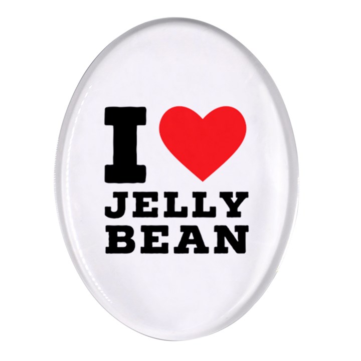 I love jelly bean Oval Glass Fridge Magnet (4 pack)