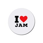 I love jam Rubber Round Coaster (4 pack) Front