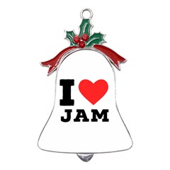 I Love Jam Metal Holly Leaf Bell Ornament by ilovewhateva