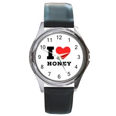 I Love Honey Round Metal Watch by ilovewhateva