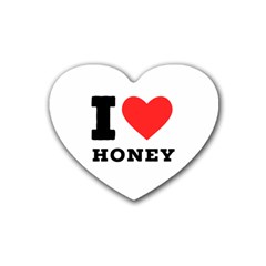 I Love Honey Rubber Heart Coaster (4 Pack) by ilovewhateva