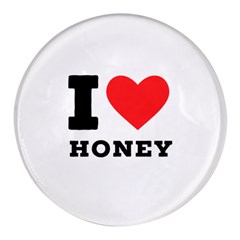 I Love Honey Round Glass Fridge Magnet (4 Pack)