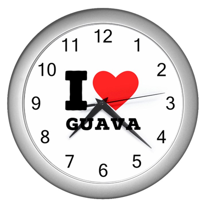 I love guava  Wall Clock (Silver)