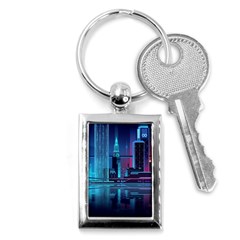 Digital Art Artwork Illustration Vector Buiding City Key Chain (rectangle) by 99art