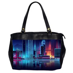 Digital Art Artwork Illustration Vector Buiding City Oversize Office Handbag (2 Sides) by 99art