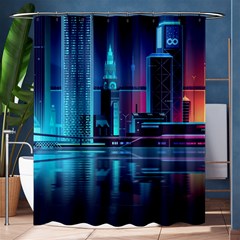 Digital Art Artwork Illustration Vector Buiding City Shower Curtain 60  X 72  (medium)  by 99art