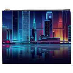 Digital Art Artwork Illustration Vector Buiding City Cosmetic Bag (xxxl) by 99art