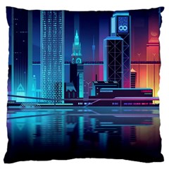 Digital Art Artwork Illustration Vector Buiding City Large Premium Plush Fleece Cushion Case (one Side)