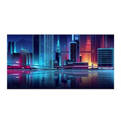 Digital Art Artwork Illustration Vector Buiding City Satin Wrap 35  X 70  by 99art