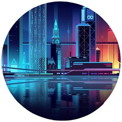 Digital Art Artwork Illustration Vector Buiding City Wooden Puzzle Round by 99art