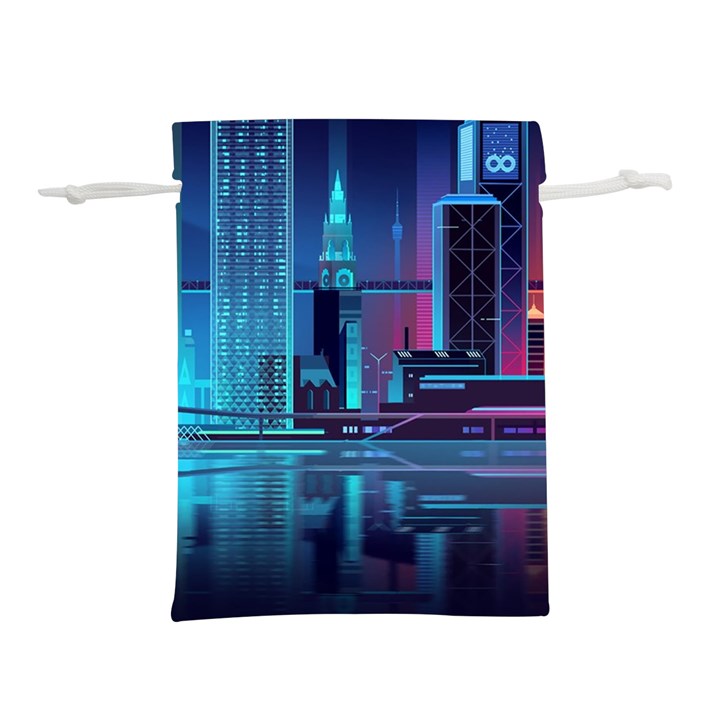 Digital Art Artwork Illustration Vector Buiding City Lightweight Drawstring Pouch (S)