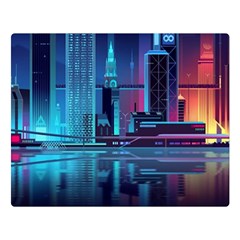 Digital Art Artwork Illustration Vector Buiding City Premium Plush Fleece Blanket (large) by 99art