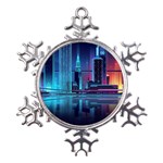 Digital Art Artwork Illustration Vector Buiding City Metal Large Snowflake Ornament Front