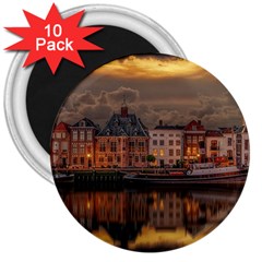 Old Port Of Maasslui Netherlands 3  Magnets (10 Pack)  by 99art